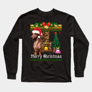 Ugly Christmas Sweater DACHSHUNDS Long Sleeve T-Shirt